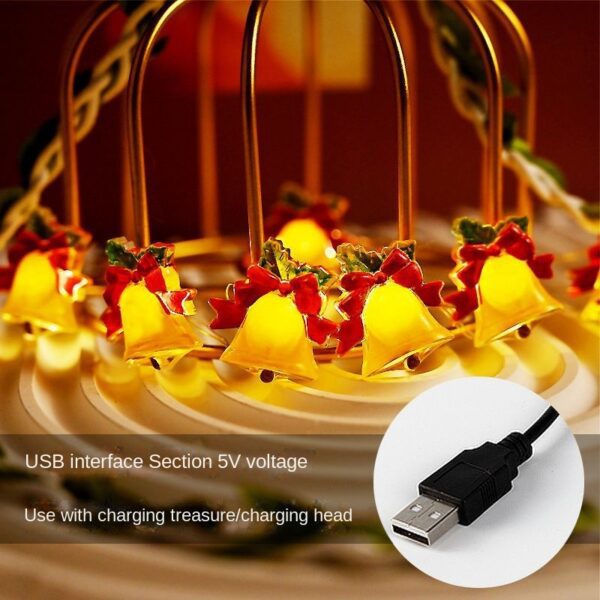 Christmas decoration, bell lights, string lights, Christmas tree lights, atmosphere, colorful light strips, store scene decoration, hanging ornaments, pendants - Image 6