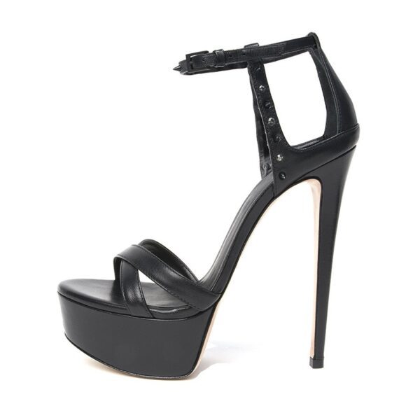 European and American Fashion Womens Oversized Platform Rivet Heel Sandals - Image 2