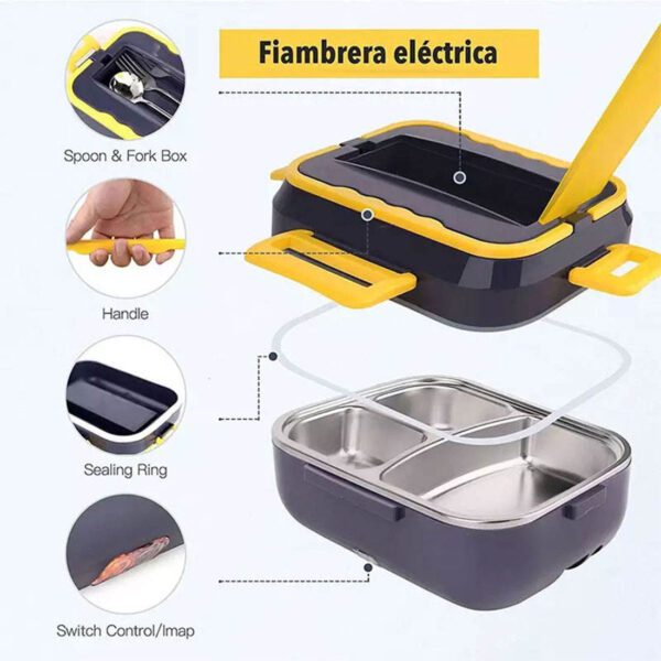 Kitchen ware 1.5L Cookware Sets Heater Portable Electric Lunch Boxes stainless steel Container with Insulation Bag for Car Truck - Image 2