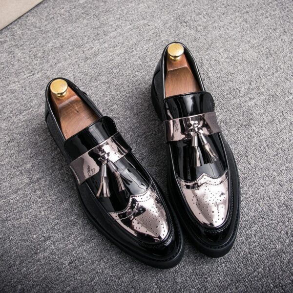Men's British style casual leather shoes with foot covers and elevated leather shoes - Image 6
