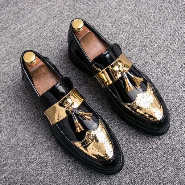 Men's British style casual leather shoes with foot covers and elevated leather shoes - Image 2