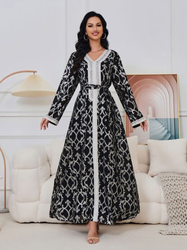 Muslim hem gilded robe dress - Image 6