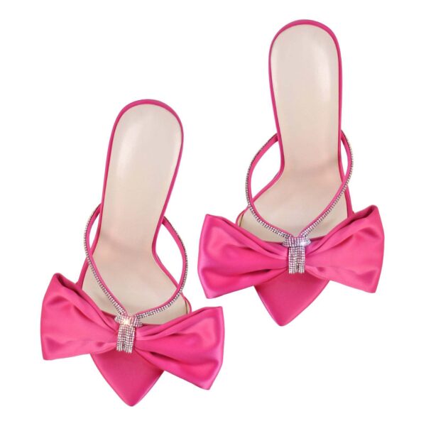 European and American Large Pointed Bow Sexy and Fashionable Womens High Heel Sandals - Image 6