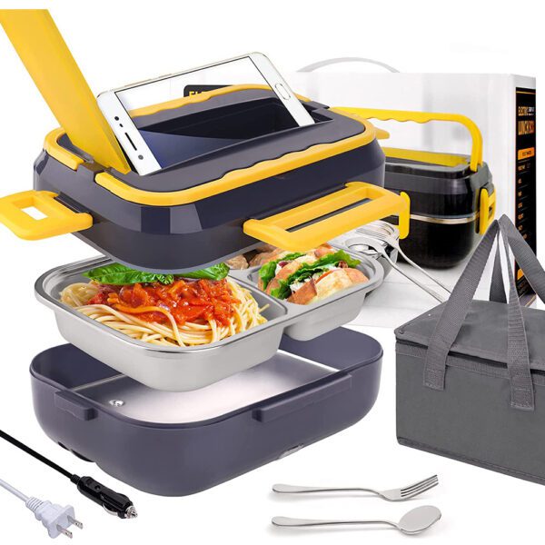 Kitchen ware 1.5L Cookware Sets Heater Portable Electric Lunch Boxes stainless steel Container with Insulation Bag for Car Truck - Image 4