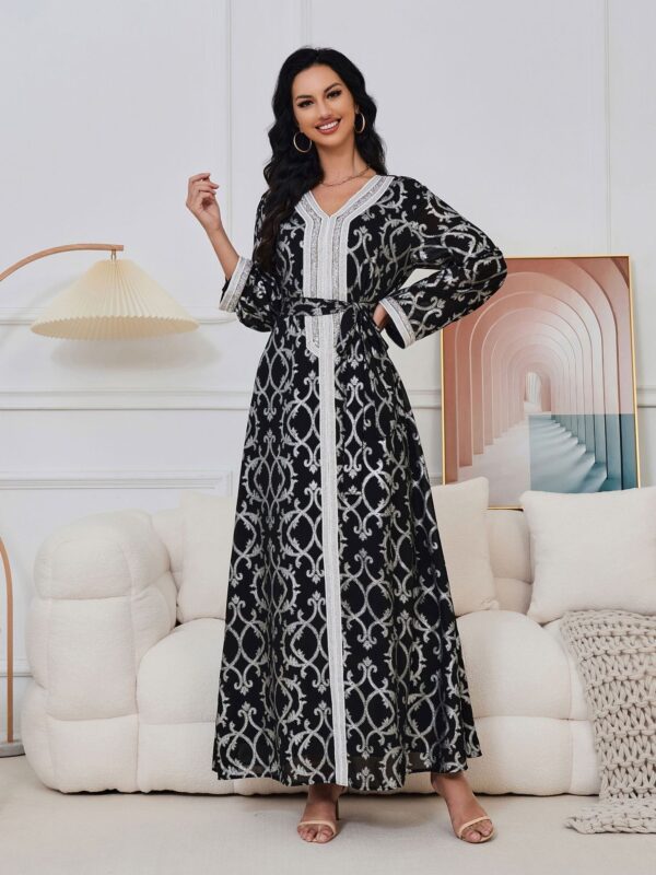 Muslim hem gilded robe dress - Image 2