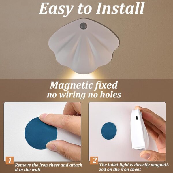 Rechargeable Toilet Light - Toilet Night Light with Motion Sensor for Toilet Stairs Hallway Cabinet - Image 2