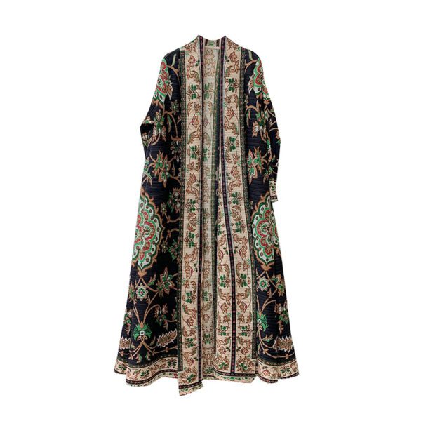 Muslim Middle Eastern women's pleated dress evening gown Dubai women's lace up robe - Image 5