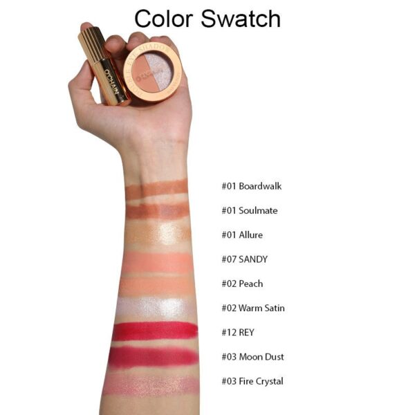 O'CHAIN Pearlescent two-color eyeshadow Matte lipstick does not fade and does not stick to the cup powdery delicate eyeshadow palette - Image 3