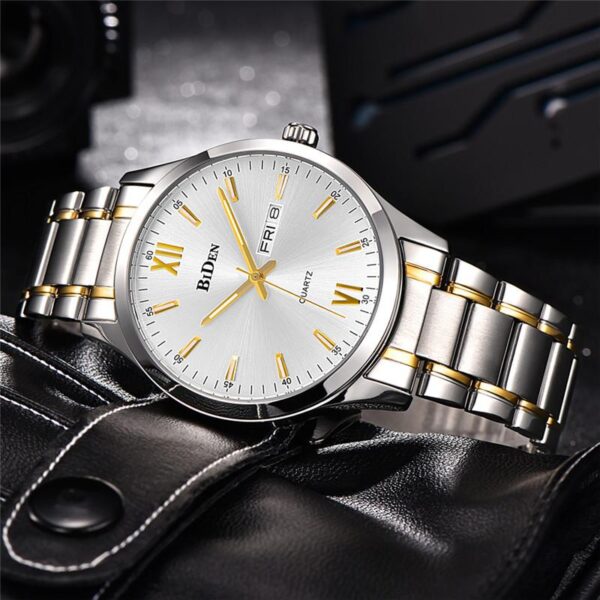 BIDEN Luxury Wrist Watch Men Steel Strap Mens  Business Quartz Clocks 0032 - Image 7