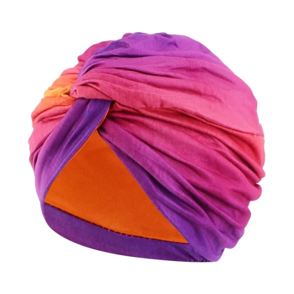 Women Muslim Bohemian style Cap Satin Linned Print Twist - Image 14